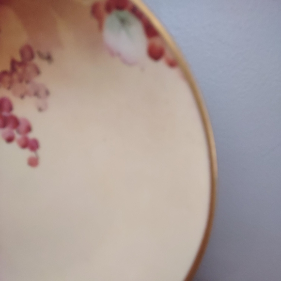 Jean Pouyat Limoges JPL France White Art Co gold rim 9"plate leaves berr… - Picture 4 of 8